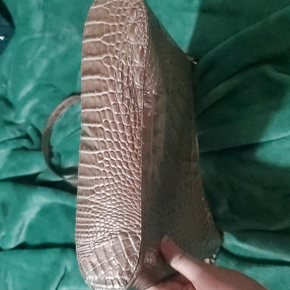 Brahmin Metallic Taupe Croc-Embossed Crossbody - Picture 4 of 10
